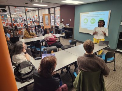 Guest Lecture: The Positionality of Women in Ghana’s Higher Education Institutions. (Photos by Amanda Broome for Virginia Tech)