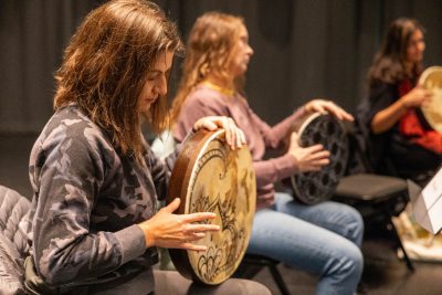 Rhythm and Connection: Itraab Music Ensemble Workshop. (Photo by Amanda Broome for Virginia Tech)