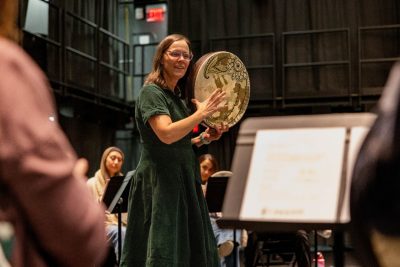 Rhythm and Connection: Itraab Music Ensemble Workshop. (Photo by Amanda Broome for Virginia Tech)