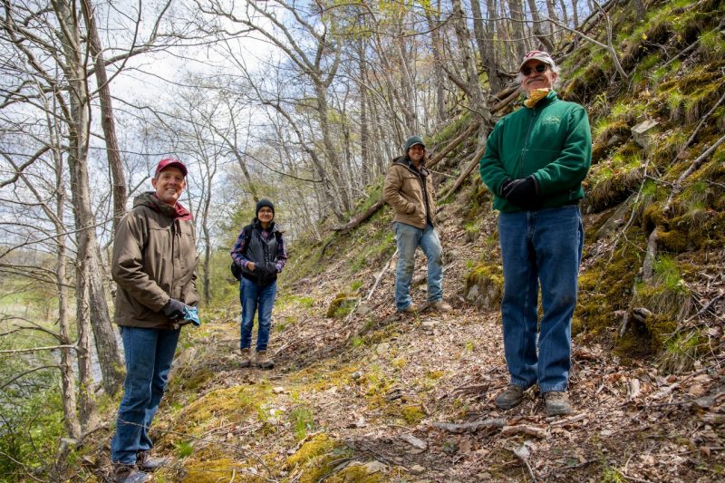 John Fike, Pabitra Aryal, Adam Taylor, and Jim Chamberlain at the Catawba Sustainability Center.