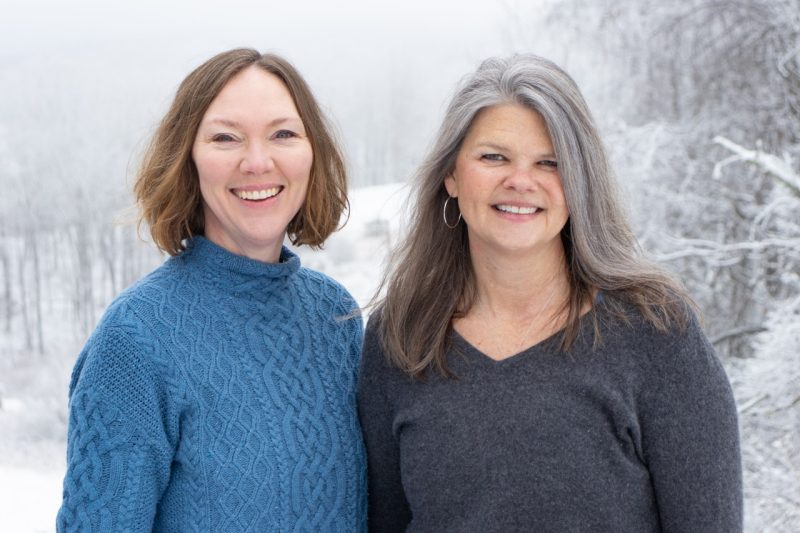 Emily Satterwhite (left) and Katy Powell, faculty in the College of Liberal Arts and Human Sciences, are leading the Monuments across Appalachian Virginia project. Photo by Mary Crawford for Virginia Tech.