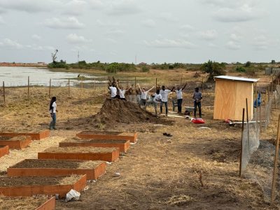 Virginia Tech students build community garden in Ghana