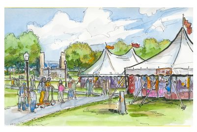 Daily Doodle: Study Abroad Fair on the Drillfield